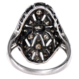 14K White Gold Brown Cluster Diamond Cocktail Ring