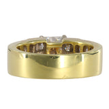 Anillo de compromiso de diamantes en racimo naturales de talla princesa de oro macizo amarillo de 18 k