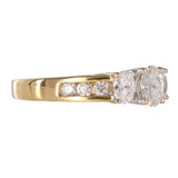 14k Yellow Solid Gold Oval Natural Cluster Diamonds Engagement Ring