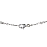 14K White Gold Diamond Bezel Set 2-Strand Rolo Link Chain Necklace