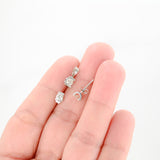 14K White Gold Diamond Stud Earrings And Small Pendant Jewelry Set