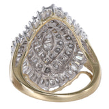 14K Two-Tone Gold Diamond Cluster Cocktail Ring