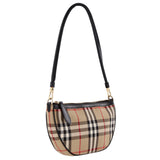 Authentic Burberry Vintage Check Calfskin Olympia Pouch Archive Beige