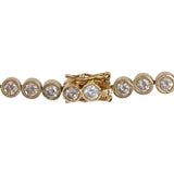 14K Yellow Gold Diamond Bezel Set Tennis Bracelet