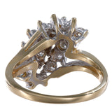 14K Yellow Gold Diamond Cluster Vintage Ring