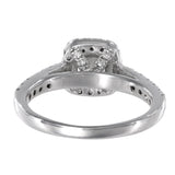 14K White Gold Diamond Solitaire With Accents Engagement Ring 0.93Ctw