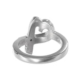 Tiffany & Co Sterling Silver Diamond Swirl Heart Ribbon Ring