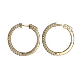 14K Yellow Gold Diamond 2-Row Hoop Earrings 1.52Ctw