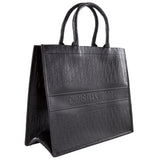 Authentic Brand New Large Dior Book Tote Black Oblique Embossed Calfskin Bag