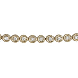 14K Yellow Gold Diamond Bezel Tennis Bracelet 1.44Ctw