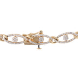 10K Yellow Solid Gold Diamond Bracelet