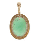 Colgante de jade verde de oro amarillo macizo de 14 quilates