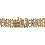 14K Yellow Solid Gold Vintage Watch Link Bracelet