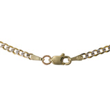 14K Two-Tone Gold Curb Link White Rhodium Diamond Cut Chain