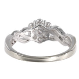 14K White Gold Round Diamond Floral Ring