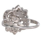 14k White Gold Diamond Floral Beautiful Ring