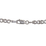 10K White Solid Gold Illusion Diamond Setting X Infinity Link Tennis Bracelet