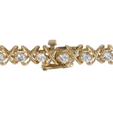 14K Yellow Gold Diamond X Design Tennis Bracelet 2.50Ctw