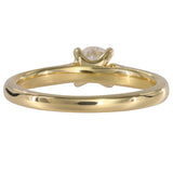 Anillo de compromiso con diamantes solitarios en oro amarillo macizo de 14 k