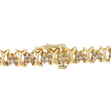 Pulsera de oro macizo amarillo de 10 k y diamantes de 0,80 CTW