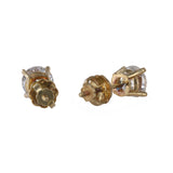 14k Yellow Gold Diamond Stud Earrings