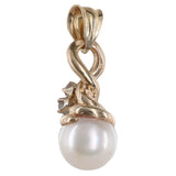 14K Yellow Gold Pearl And Diamonds Charm Pendant