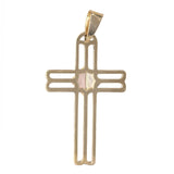 18k Tri-colored Gold Openwork Cross Pendant