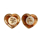 14k Yellow Gold Heart Shaped Stud Earrings