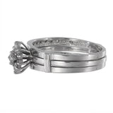 14k White Gold Diamond Wedding Ring with Enhancer