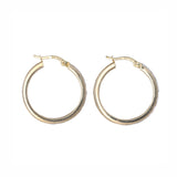 14k Two-Tone Gold Diamond-Cut Hoop Earrings