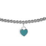 Tiffany & Co Silver Heart Tag Bead Bracelet