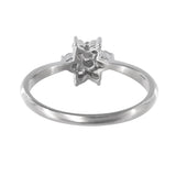 14K White Gold Diamond Floral Cluster Engagement Ring