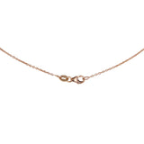 14k Rose Gold Diamond Lucky 777 Charm And Rolo Link Dainty Chain Necklace