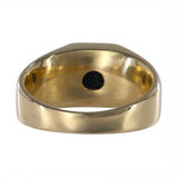 14k Yellow Gold Black Diamond and Onyx SIgnet Ring