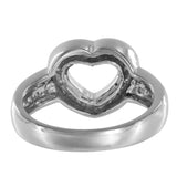 14K White Gold Diamond Cluster Heart Ring