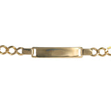 14K Yellow Gold Figaro ID Bracelet Perfect for Small Wrists or Kids