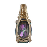 10K Yellow Gold Diamond And Synthetic Mystic Sapphire Pendant