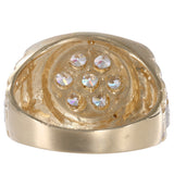 14K Two-Tone Gold Gent's Cubic Zirconia Presidential Ring