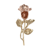 14K Tri-Color Gold Rose Charm Pendant