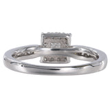 14k White Gold Diamond Princess Cut Cluster Engagement Ring