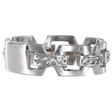 14K White Gold Diamond Square Link Wedding Anniversary Band