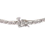 10K White Solid Gold And Diamonds Dainty Bracelet