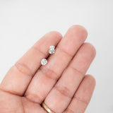 14K White Solid Gold Round Brilliant Cut Natural Diamond Studs Earrings