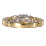 14k Yellow Solid Gold Oval Natural Cluster Diamonds Engagement Ring