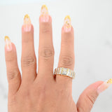 Anillo vintage con engaste de canal de diamantes en oro macizo amarillo de 18 quilates