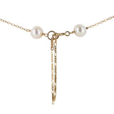 14K Yellow Gold 12 Pearls Rolo Link Chain Necklace