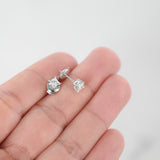 14K White Gold Princess Cut Diamonds Studs Earrings