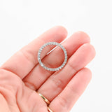 Colgante con dije circular de diamantes en plata de ley 925, 0,72 quilates