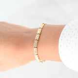 14K Yellow Gold Greek Key Segment Bracelet