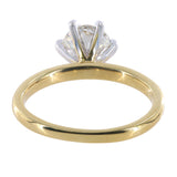 Anillo Solitario De Diamantes En Oro Amarillo De 18k